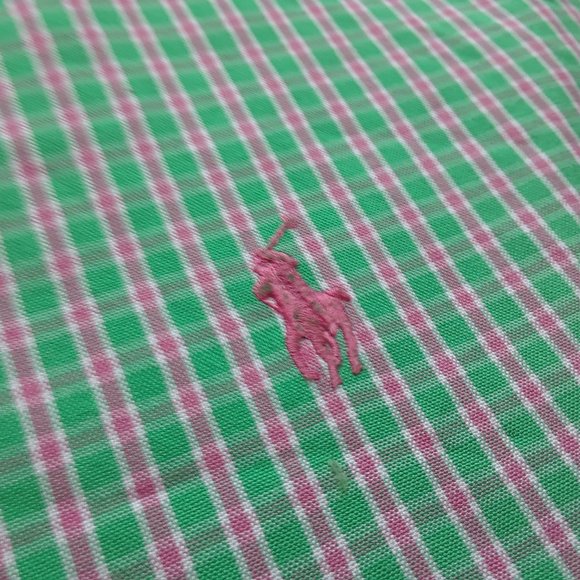 Pink / Green Polo by Ralph Lauren dress shirt - Picture 3 of 8